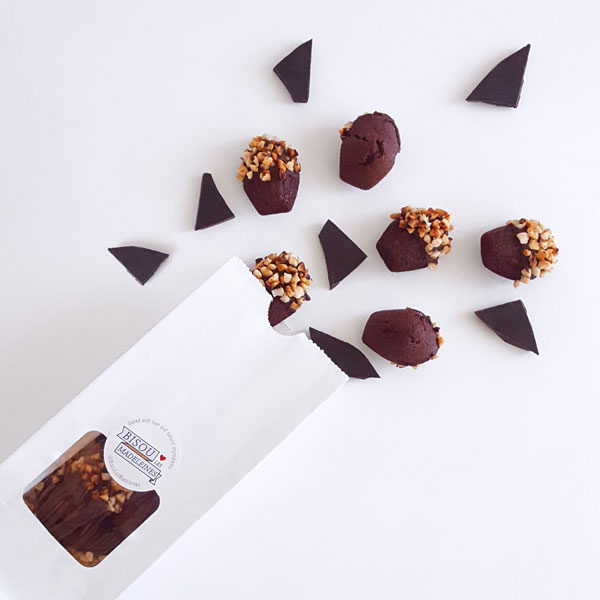 bisou bag mini biarritz cocoa madeleine dark chocolate caramelised nuts